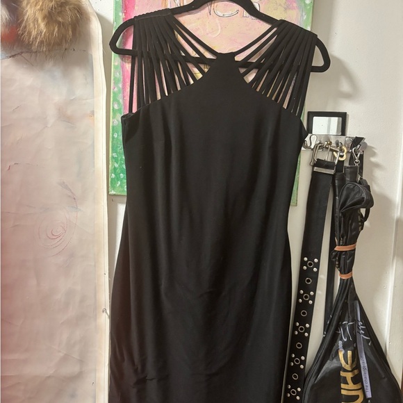 Joseph Ribkoff Black Strappy-Back Evening Dress - Picture 11 of 12